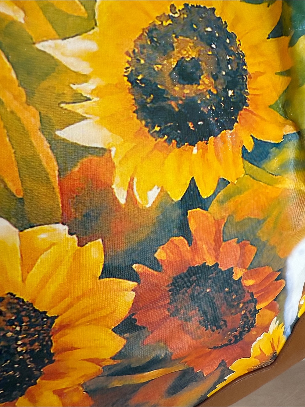 🌻 Sharif Sunflower Satchel Bag with Leather Trim - Picture 8 of 16